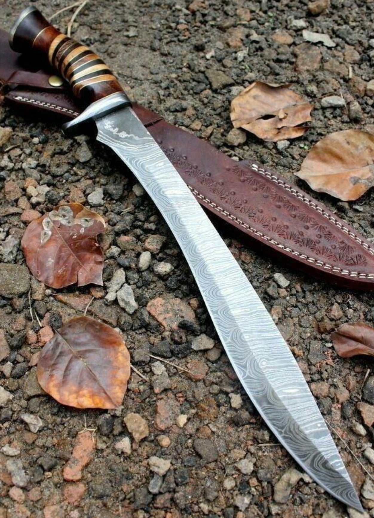 17” Handmade Damascus Steel Kukri Knife