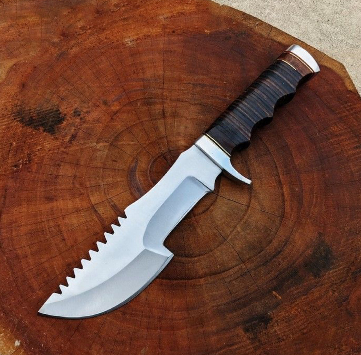 Handmade Tracker Knife with 440C Steel Blade – High Polished Finish