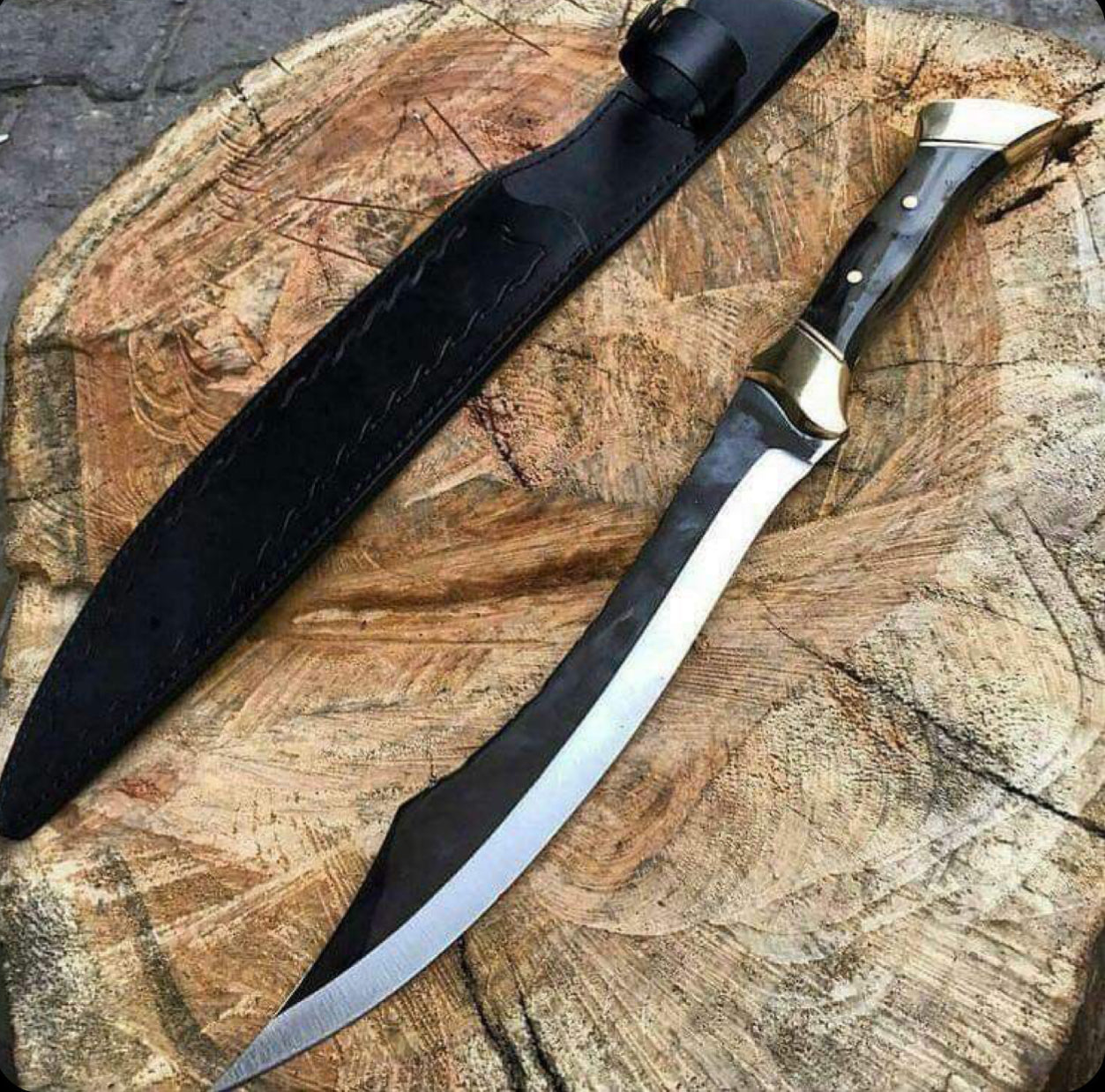 Handmade Bowie/Kukri Knife – Durable Steel Blade with Ergonomic Handle