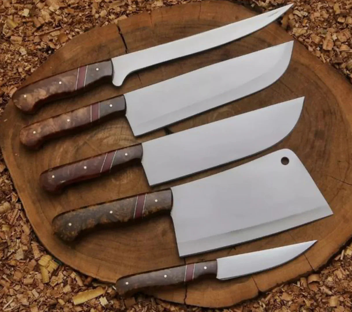 Set of 5 Handmade Chef Knives – Complete Kitchen Knife Set