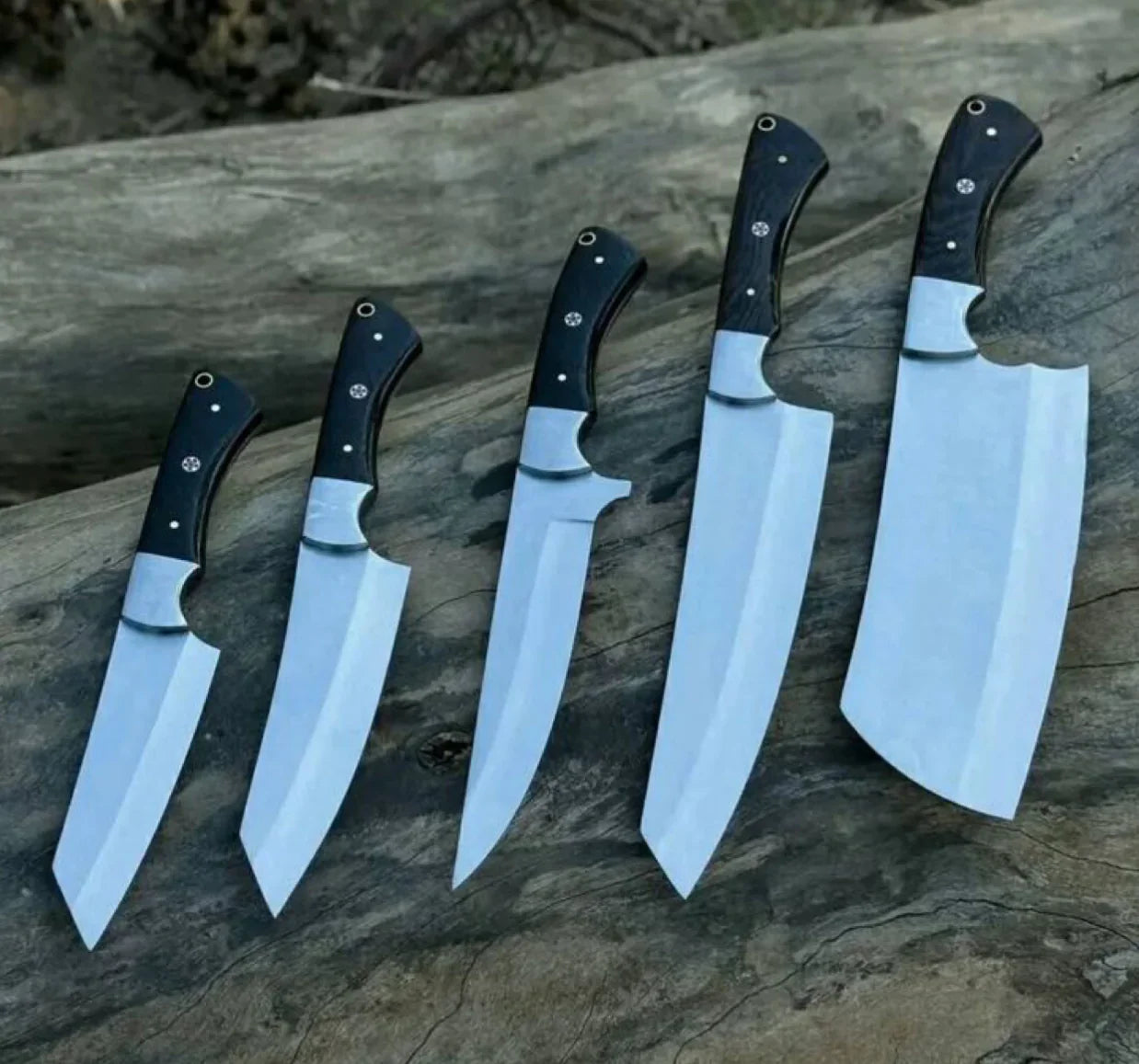 Pair of 5-Piece Stainless Steel Chef Knife Sets – Professional Kitchen Knives