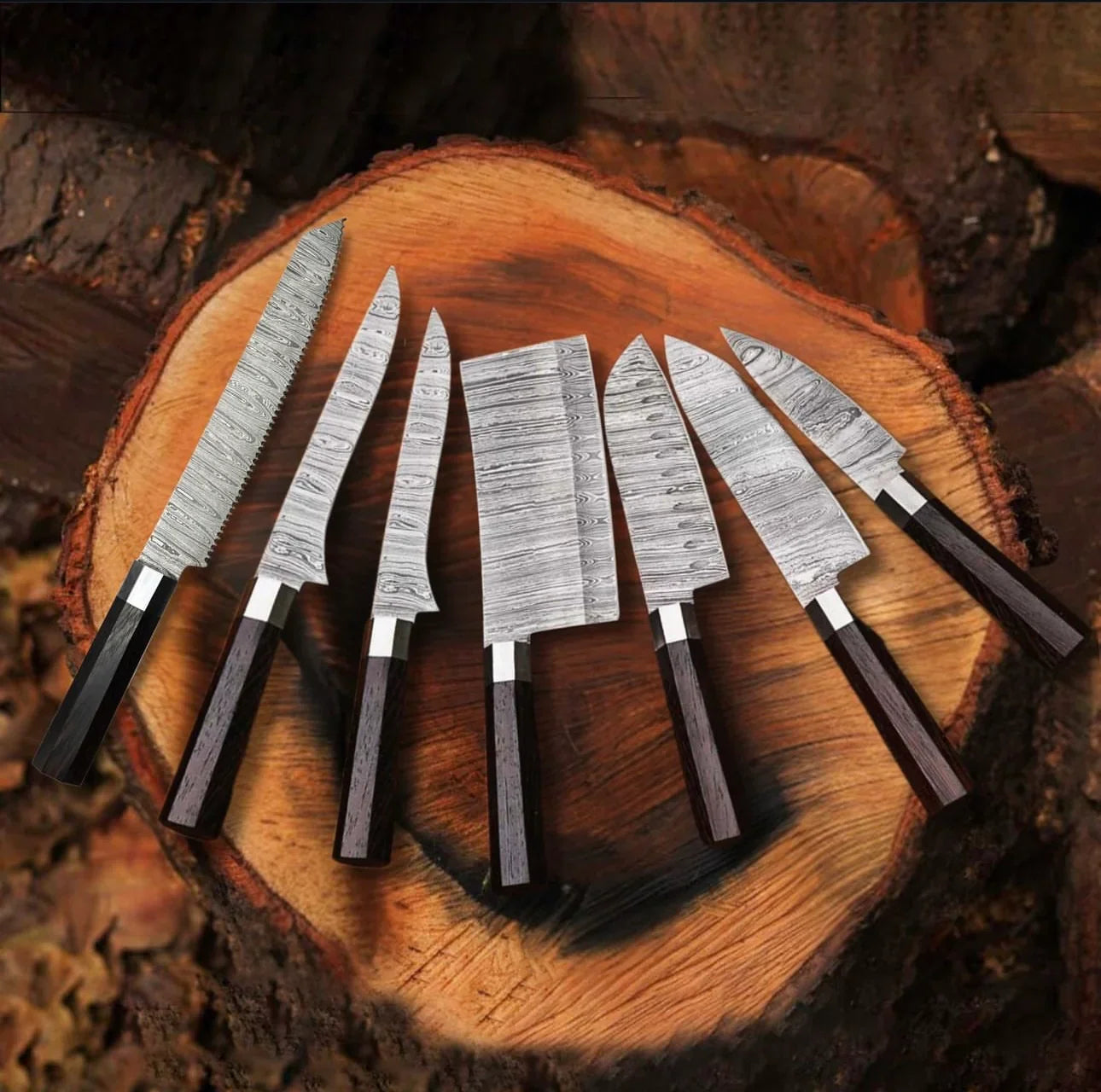 Handmade Chef Knife Set – Damascus Steel Blades