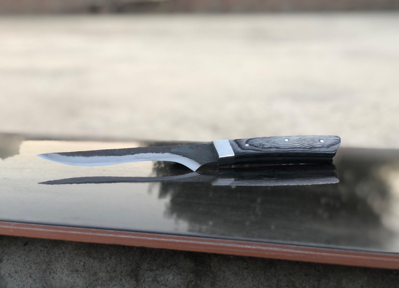 Hand-Forged 6-Piece Chef Knife Set - Full Tang Carbon Steel Blade with Black Wood Handles