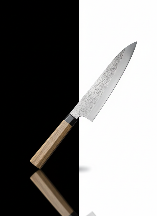Tsuchime Gyuto – Hand-Hammered Japanese Chef Knife with Leather Sheath