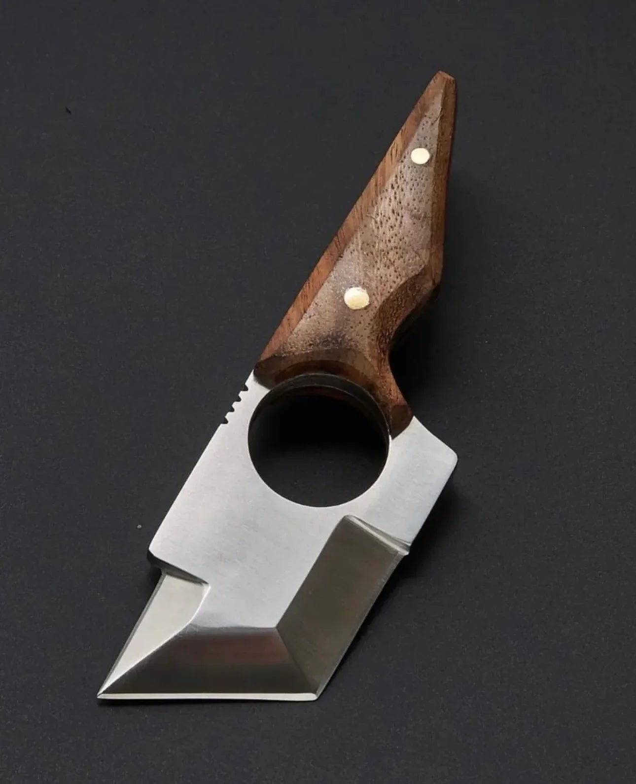 Handmade EDC Knife with 440C Steel Blade & Rosewood Handle