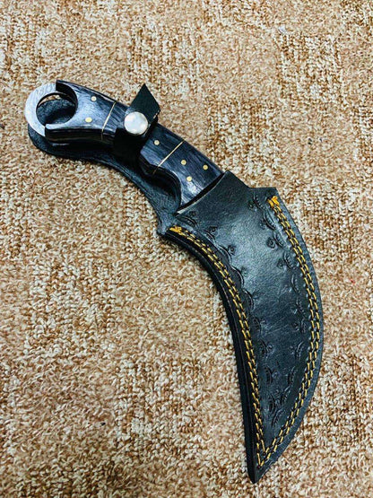 Hand-Forged Damascus Steel Karambit Knife with Sheath