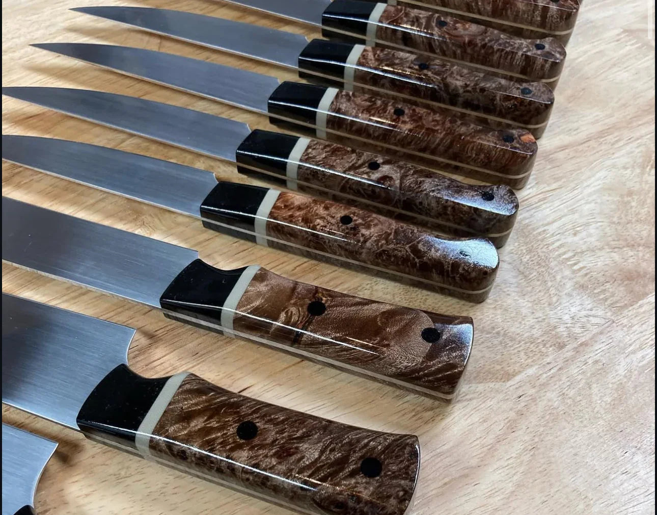 10-Piece Handmade Damascus Steel Kitchen Knives Set – Professional Chef Collection