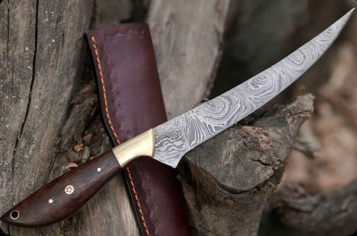 Handmade Damascus Steel Fillet Knife – Sharp Flexible Blade