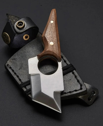 Handmade EDC Knife with 440C Steel Blade & Rosewood Handle