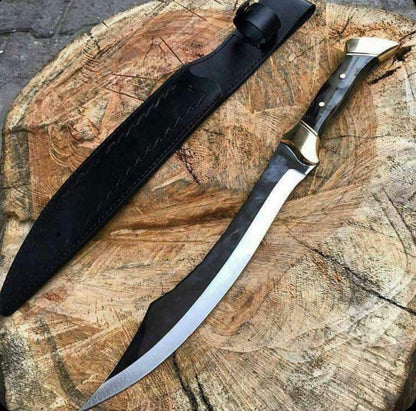 Handmade Bowie/Kukri Knife – Durable Steel Blade with Ergonomic Handle