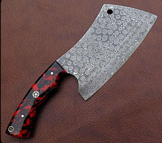 Handmade Damascus Steel Cleaver Knife
