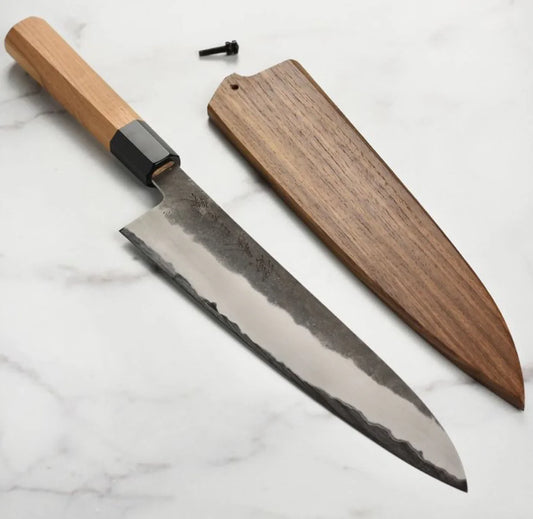 Handmade Japanese Chef Knife with Wooden Cover