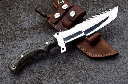 Handmade Tracker Knife with 1095 Steel Blade – High-Polished Finish