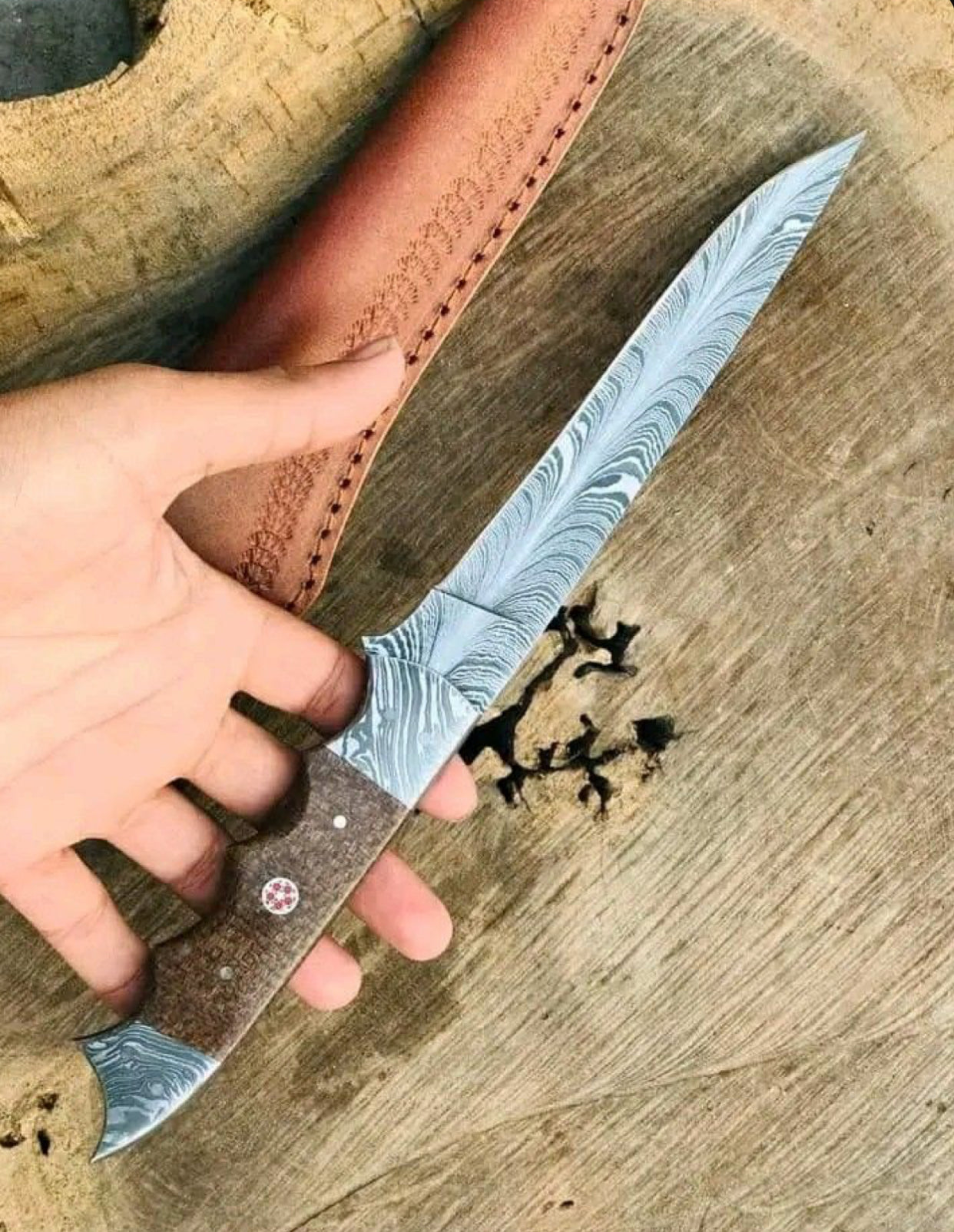 Handmade Damascus Steel Fillet Knife – Flexible Precision Blade