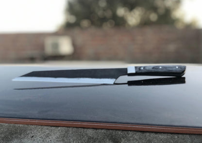 Hand-Forged 6-Piece Chef Knife Set - Full Tang Carbon Steel Blade with Black Wood Handles