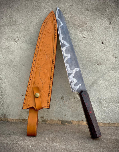 Single Layer Damascus Steel Chef Knife – Hand-Forged Kitchen Essential