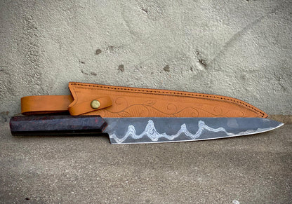 Single Layer Damascus Steel Chef Knife – Hand-Forged Kitchen Essential