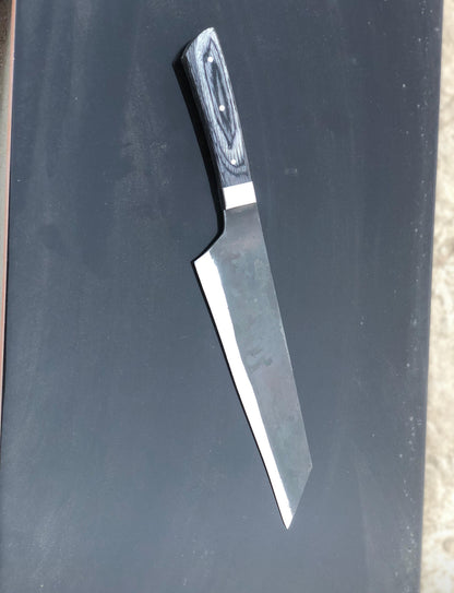 Hand-Forged 6-Piece Chef Knife Set - Full Tang Carbon Steel Blade with Black Wood Handles