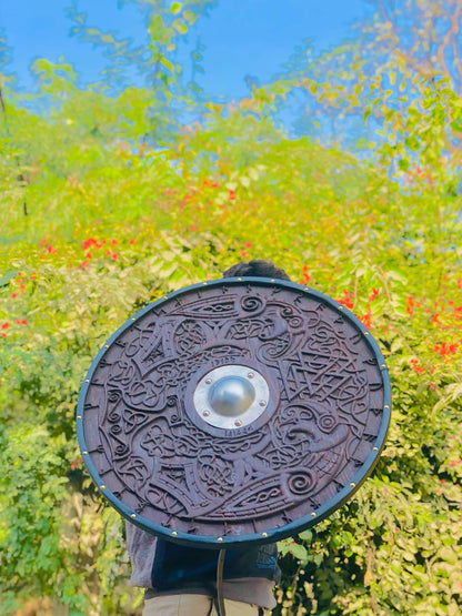 Handmade Hand-Engraved Ash Wood Shield
